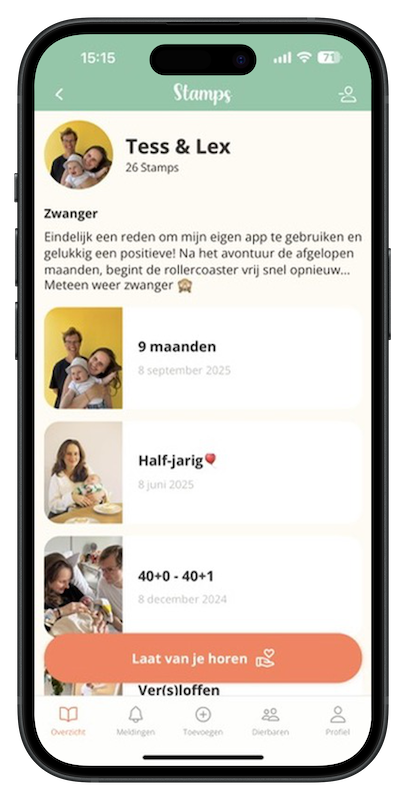 Stamps app zwangerschap Stamps app zwangerschap